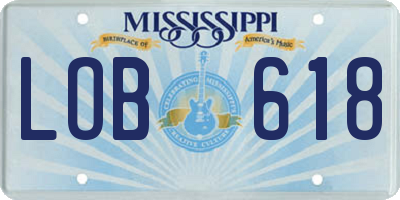 MS license plate LOB618