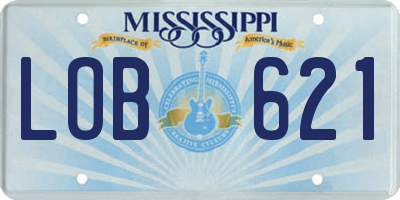 MS license plate LOB621