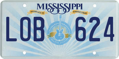 MS license plate LOB624