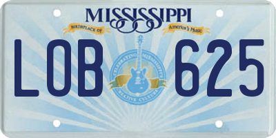MS license plate LOB625