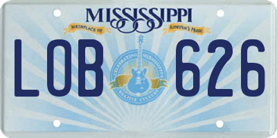 MS license plate LOB626