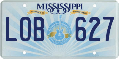 MS license plate LOB627