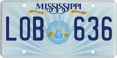 MS license plate LOB636