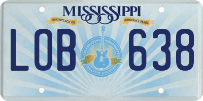 MS license plate LOB638