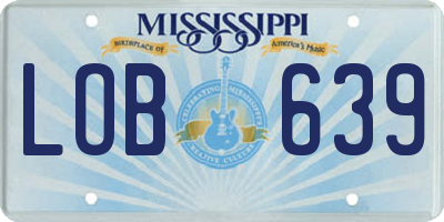 MS license plate LOB639