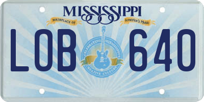 MS license plate LOB640