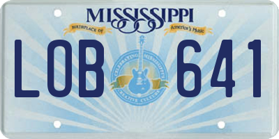 MS license plate LOB641