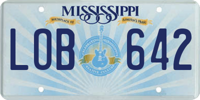 MS license plate LOB642