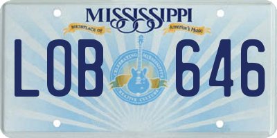 MS license plate LOB646