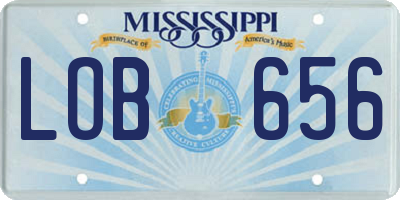 MS license plate LOB656