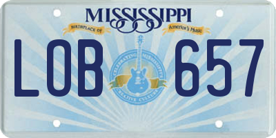 MS license plate LOB657