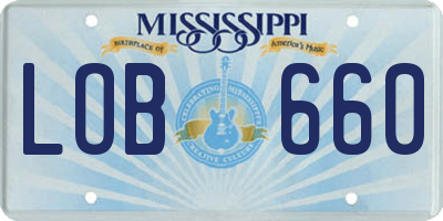 MS license plate LOB660
