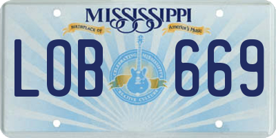 MS license plate LOB669