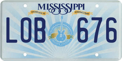 MS license plate LOB676