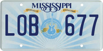 MS license plate LOB677