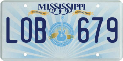 MS license plate LOB679