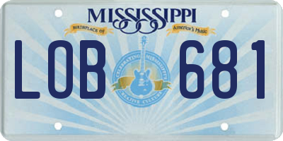 MS license plate LOB681