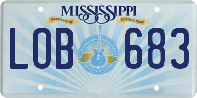 MS license plate LOB683