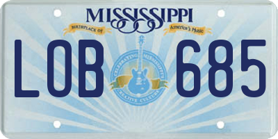MS license plate LOB685