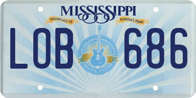 MS license plate LOB686