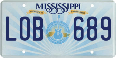MS license plate LOB689