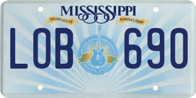 MS license plate LOB690
