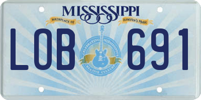 MS license plate LOB691