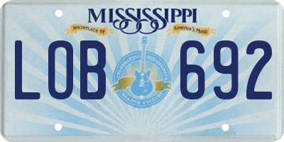 MS license plate LOB692