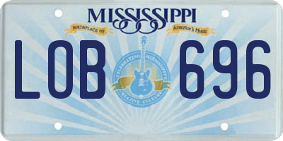 MS license plate LOB696