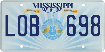 MS license plate LOB698