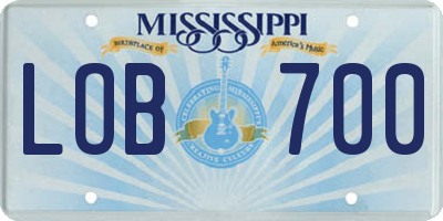 MS license plate LOB700
