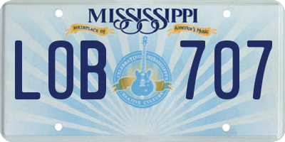 MS license plate LOB707