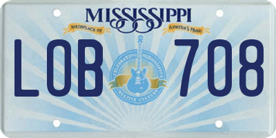MS license plate LOB708