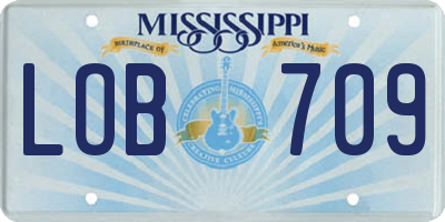 MS license plate LOB709