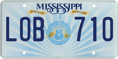 MS license plate LOB710