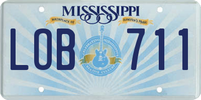 MS license plate LOB711