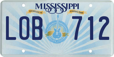 MS license plate LOB712