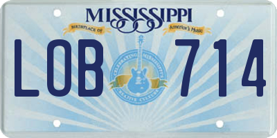 MS license plate LOB714