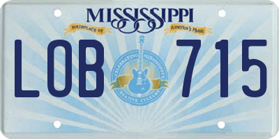 MS license plate LOB715