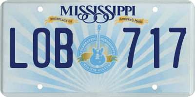 MS license plate LOB717