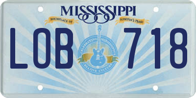 MS license plate LOB718