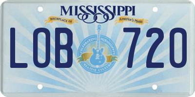 MS license plate LOB720