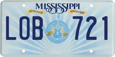 MS license plate LOB721
