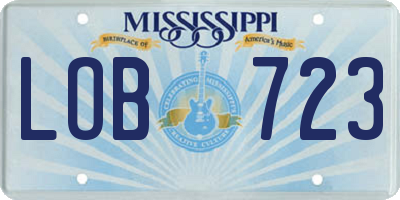 MS license plate LOB723