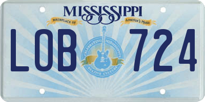 MS license plate LOB724