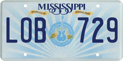 MS license plate LOB729