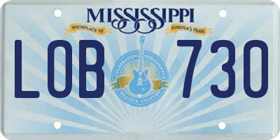 MS license plate LOB730