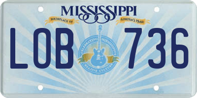 MS license plate LOB736