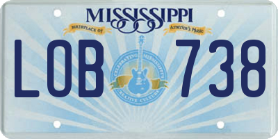 MS license plate LOB738