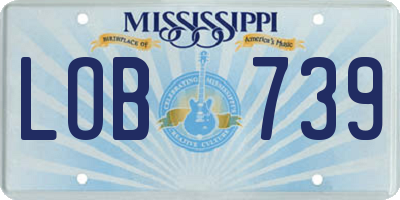 MS license plate LOB739